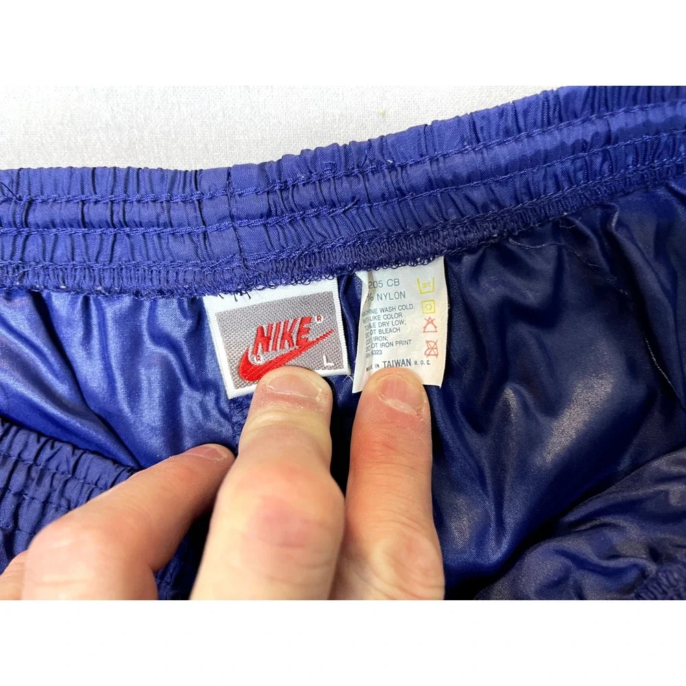 Nike‎ Blue Windbreaker Pants Large Joggers.Vintage 90s Gray Tag Ankle Zip